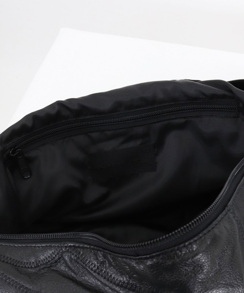ADAM PATEK(アダムパテック)の「【RES】【ADAMPATEK】recycle patchwork leather shoulder bag/つぎはぎレザービッグショルダーバッグ(ショルダーバッグ・メンズ・ブラック・FREE)」の9枚目の写真
