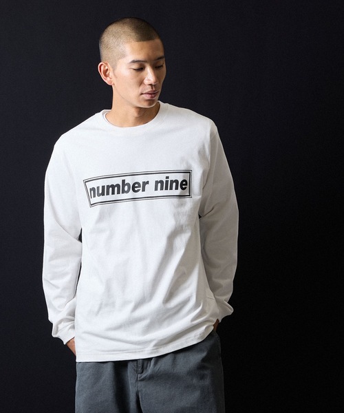 number nine BOX LINE PRINTED CLASSIC L/S T-SHIRT / ナンバーナイン