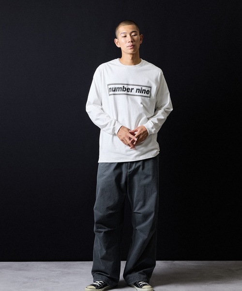 NUMBER (N)INE(ナンバーナイン)の「number nine BOX LINE PRINTED CLASSIC L/S T-SHIRT / ナンバーナイン ボックスライン ロゴプリント クラシック ロンT(Tシャツ/カットソー・メンズ・ブラック/チャコール/ホワイト・M/L/XL)」の8枚目の写真