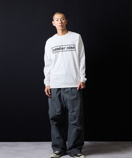 NUMBER (N)INE(ナンバーナイン)の「number nine BOX LINE PRINTED CLASSIC L/S T-SHIRT / ナンバーナイン ボックスライン ロゴプリント クラシック ロンT(Tシャツ/カットソー・メンズ・ブラック/チャコール/ホワイト・M/L/XL)」の9枚目の写真