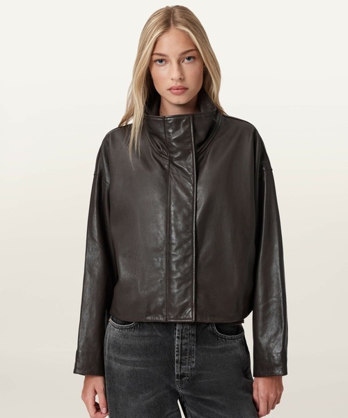 ALLSAINTS(オールセインツ)の「ALLSAINTS RYDER JACKET(ライダースジャケット・レディース・ダークブラウン・MEDIUM/SMALL/X-SMALL)」の1枚目の写真