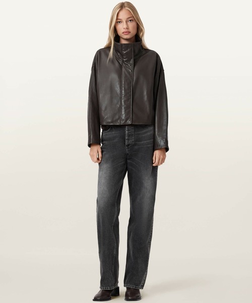 ALLSAINTS(オールセインツ)の「ALLSAINTS RYDER JACKET(ライダースジャケット・レディース・ダークブラウン・MEDIUM/SMALL/X-SMALL)」の4枚目の写真