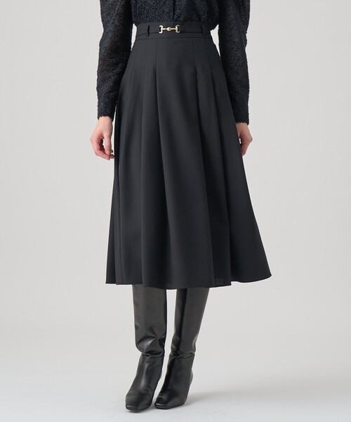 ウールジョーゼットビットベルトスカート（スカート）｜ANAYI（アナイ