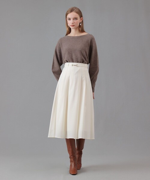 セール】ウールジョーゼットビットベルトスカート（スカート）｜ANAYI
