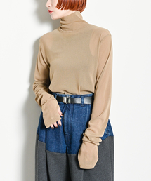 SHEER HIGH NECK TOP：カットソー
