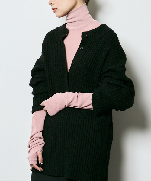 CITYSHOP（シティーショップ）の「SHEER HIGH NECK TOP：カットソー（Tシャツ/カットソー・レディース・ブラック/ピンク/ベージュ・FREE）」の11枚目の写真