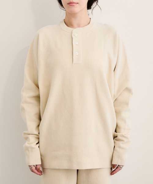 Healthknit/ヘルスニット】Silky Mole Knit Henly L/S/セットアップ
