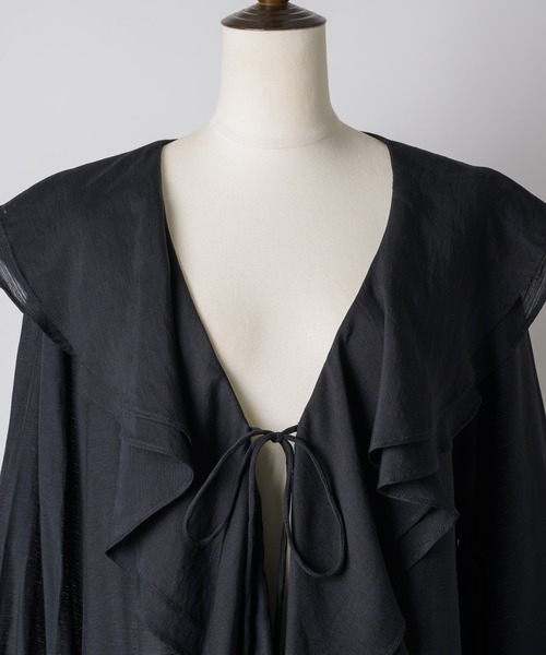 yae(ヤエ)の「Sheer ruffle frill blouse / シアーラッフルフリルブラウス(シャツ/ブラウス・レディース・ブラック/ライトブルー/イエロー・FREE)」の13枚目の写真