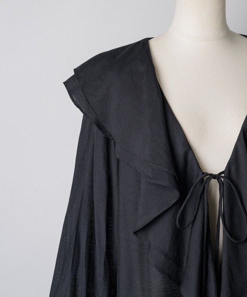 yae(ヤエ)の「Sheer ruffle frill blouse / シアーラッフルフリルブラウス(シャツ/ブラウス・レディース・ブラック/ライトブルー/イエロー・FREE)」の14枚目の写真