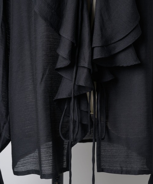 yae(ヤエ)の「Sheer ruffle frill blouse / シアーラッフルフリルブラウス(シャツ/ブラウス・レディース・ブラック/ライトブルー/イエロー・FREE)」の16枚目の写真