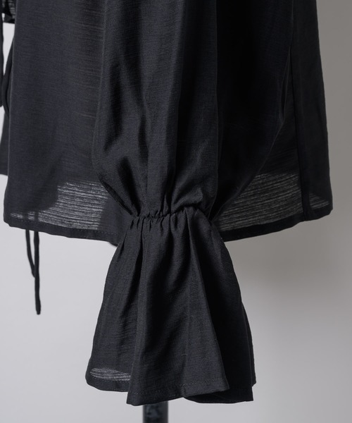 yae(ヤエ)の「Sheer ruffle frill blouse / シアーラッフルフリルブラウス(シャツ/ブラウス・レディース・ブラック/ライトブルー/イエロー・FREE)」の10枚目の写真