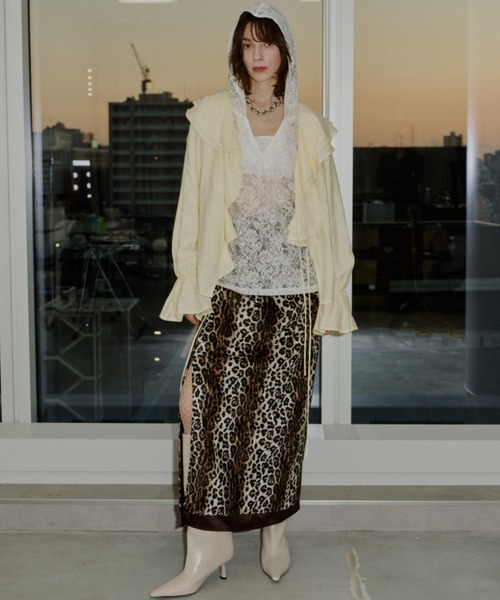 yae(ヤエ)の「Sheer ruffle frill blouse / シアーラッフルフリルブラウス(シャツ/ブラウス・レディース・ブラック/ライトブルー/イエロー・FREE)」の7枚目の写真