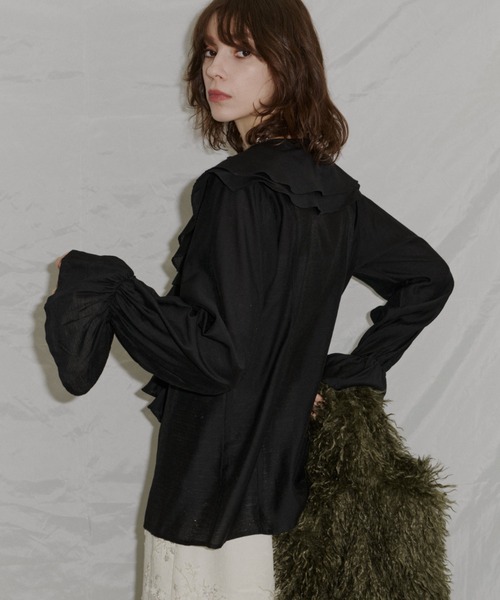 Sheer ruffle frill blouse / シアーラッフルフリルブラウス（シャツ