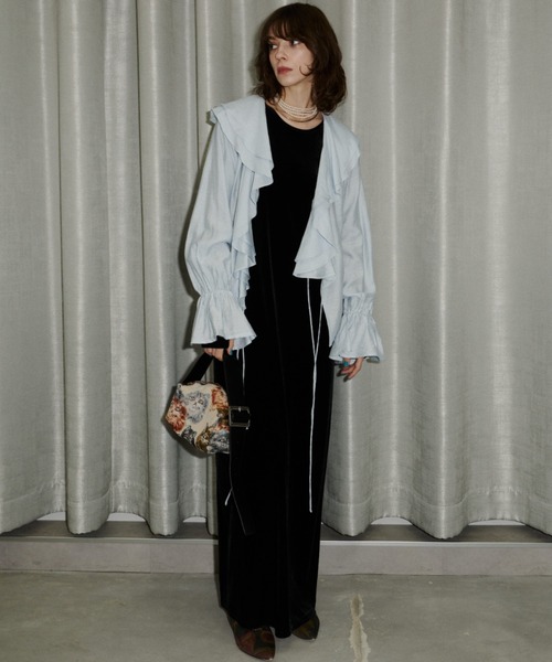 yae(ヤエ)の「Sheer ruffle frill blouse / シアーラッフルフリルブラウス(シャツ/ブラウス・レディース・ブラック/ライトブルー/イエロー・FREE)」の19枚目の写真