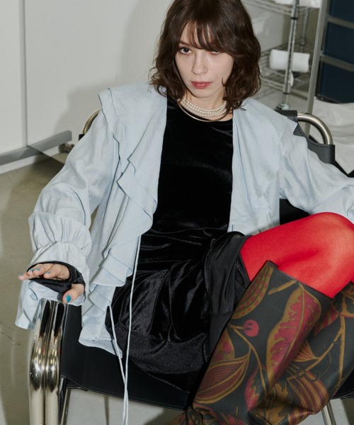 yae(ヤエ)の「Sheer ruffle frill blouse / シアーラッフルフリルブラウス(シャツ/ブラウス・レディース・ブラック/ライトブルー/イエロー・FREE)」の18枚目の写真