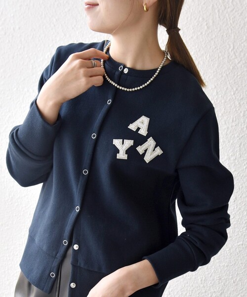 SHIPS any:〈洗濯機可能〉裏起毛 ビジュー コンパクト スナップ