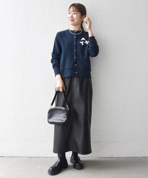 セール】SHIPS any:〈洗濯機可能〉裏起毛 ビジュー コンパクト