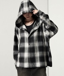 Alfred Alex | 【Alfred Alex】オンブレチェックオーバーサイズフードネルシャツ(シャツ/ブラウス)