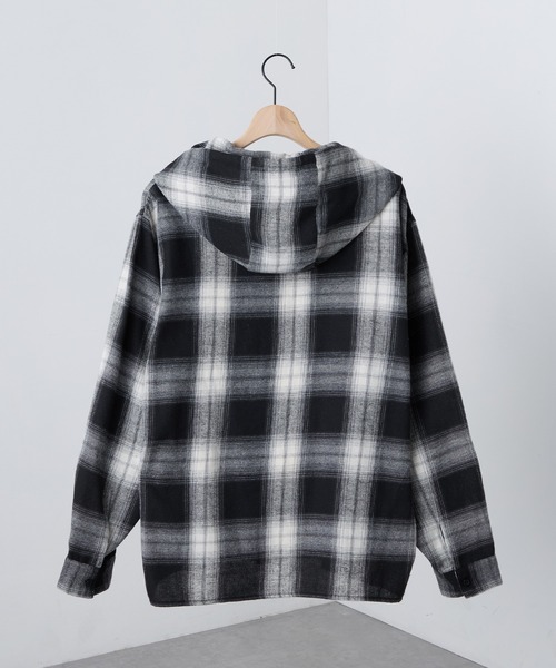 セール】【Alfred Alex】オンブレチェックオーバーサイズフード