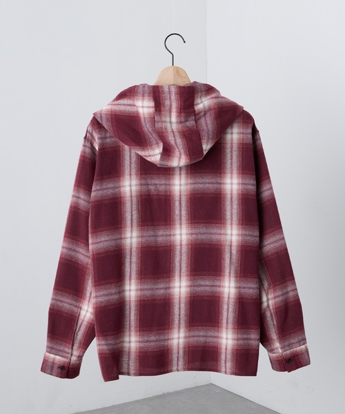 セール】【Alfred Alex】オンブレチェックオーバーサイズフード