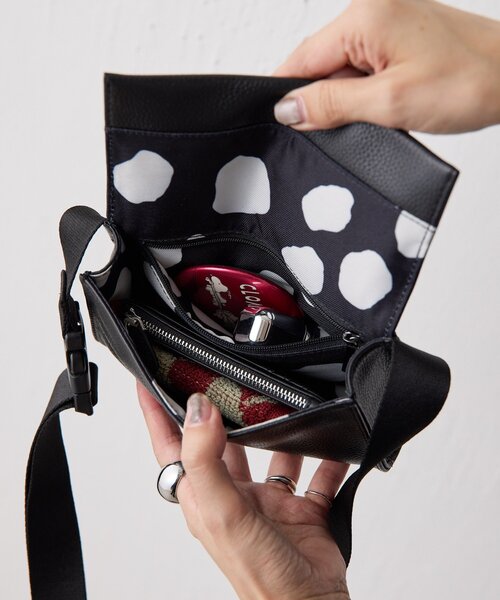 インフルエンサーuchida企画/本革》ミニワイドテープショルダーバッグ
