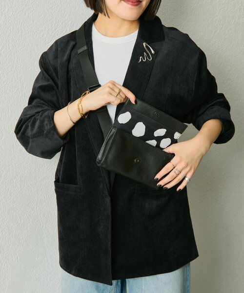 インフルエンサーuchida企画/本革》ミニワイドテープショルダーバッグ