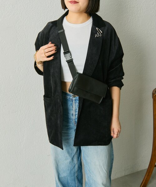 ear PAPILLONNER（イアパピヨネ）の「《uchida企画/本革》ミニワイドテープショルダーバッグ（ショルダーバッグ・レディース・ブラック・FREE）」の17枚目の写真