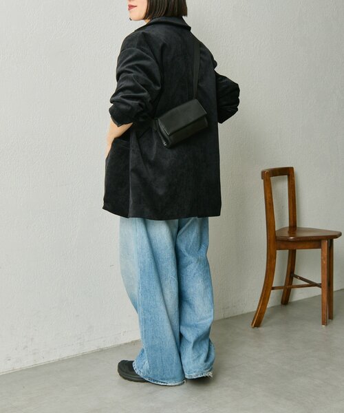 インフルエンサーuchida企画/本革》ミニワイドテープショルダーバッグ