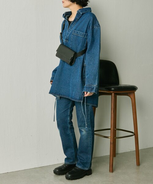 インフルエンサーuchida企画/本革》ミニワイドテープショルダーバッグ