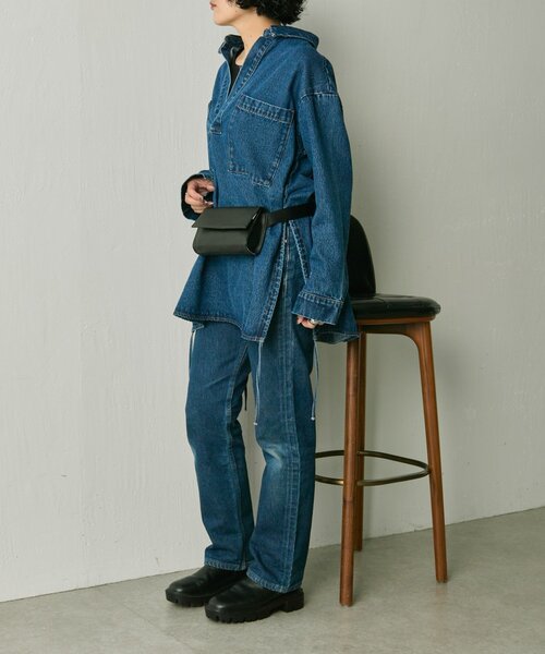 インフルエンサーuchida企画/本革》ミニワイドテープショルダーバッグ