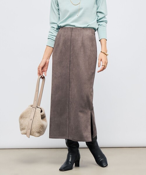 NOLLEY’S Sophi(ノーリーズソフィ)の「ウォッシャブルスエードダンボールタイトスカート(スカート・レディース・ミント/オフホワイト/チャコールグレー・36/34/40/38)」の7枚目の写真