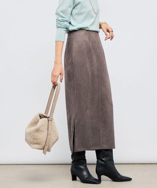 NOLLEY’S Sophi(ノーリーズソフィ)の「ウォッシャブルスエードダンボールタイトスカート(スカート・レディース・ミント/オフホワイト/チャコールグレー・36/34/40/38)」の11枚目の写真