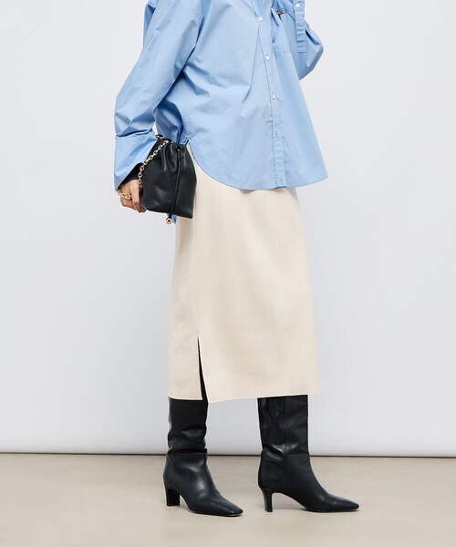 NOLLEY’S Sophi(ノーリーズソフィ)の「ウォッシャブルスエードダンボールタイトスカート(スカート・レディース・ミント/オフホワイト/チャコールグレー・36/34/40/38)」の20枚目の写真