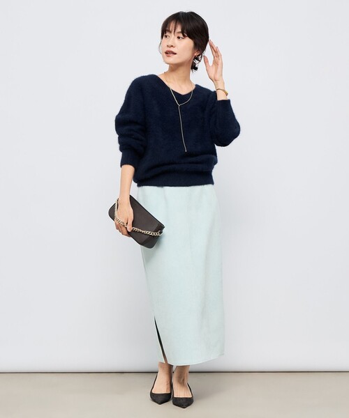 ウォッシャブルスエードダンボールタイトスカート（スカート