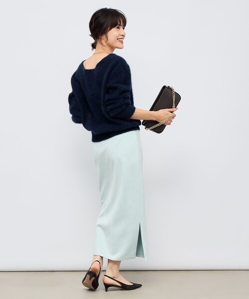 ウォッシャブルスエードダンボールタイトスカート（スカート