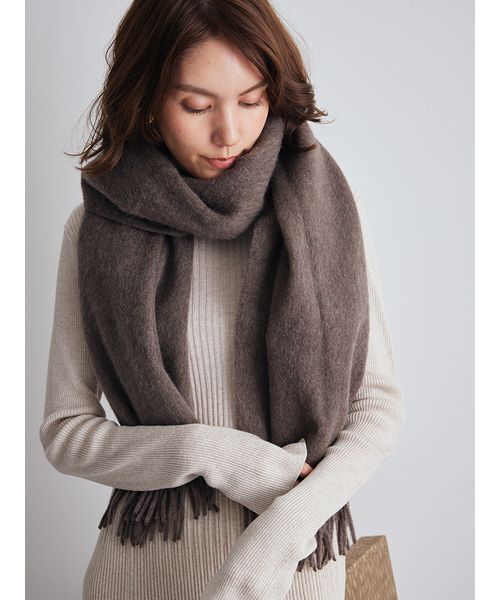 Mila Owen（ミラオーウェン）の「ウールストール（ストール/ショール・レディース・パープル/モカ/レッド/ブルー/グレー・F）」の3枚目の写真