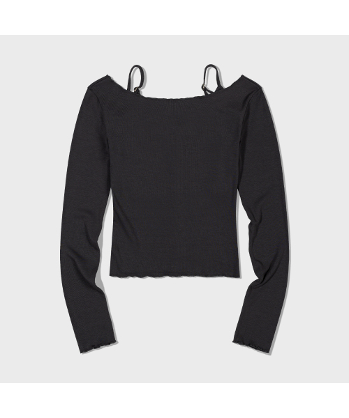 MOAA（モア）の「Layered Squar Neck Top (CHARCOAL) inner set（Tシャツ/カットソー・レディース・その他・SMALL/MEDIUM）」の4枚目の写真