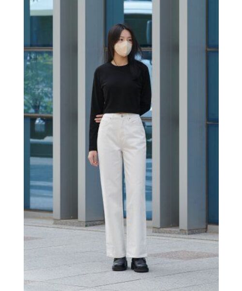 MUSINSA STANDARD WOMAN（ムシンサスタンダードウーマン）の「ウィメンズクルーネッククロップ長袖Tシャツ[ブラック]（Tシャツ/カットソー・レディース・その他・SMALL/MEDIUM/LARGE/X-SMALL）」の9枚目の写真