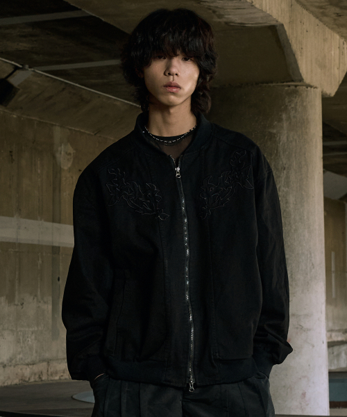 SLOWACID（スローアシッド）の「アンデルキム x スロウエシッド フラワーディテールブルゾン [ブラック]（ブルゾン・レディース・その他・LARGE/MEDIUM）」の2枚目の写真