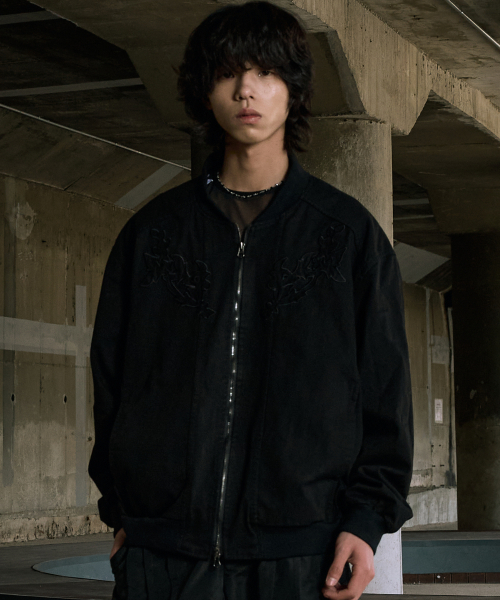 SLOWACID（スローアシッド）の「アンデルキム x スロウエシッド フラワーディテールブルゾン [ブラック]（ブルゾン・レディース・その他・LARGE/MEDIUM）」の3枚目の写真
