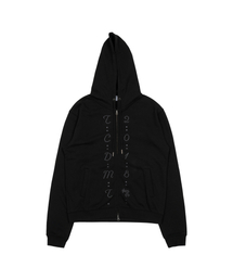 TCM center stitch hooded zip-up (black)
