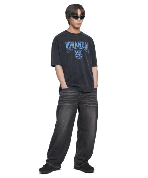 NOMANUAL(NOMANUAL)の「EMBLEM WASHED T-SHIRT - WASHED BLACK(Tシャツ/カットソー・レディース・その他・X-LARGE/SMALL/MEDIUM/LARGE)」の3枚目の写真