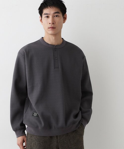 Dessin（デッサン）の「【洗える】ソロテックスヘンリーネック（Tシャツ/カットソー・メンズ・ホワイト系/ネイビー/ブラック・03/02）」の2枚目の写真