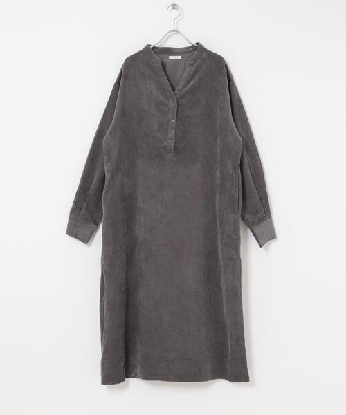 ITEMS URBANRESEARCH（アイテムズ アーバンリサーチ）の「ライトコーデュロイスキッパーワンピース（ワンピース・レディース・チャコールグレー/ブラウン/バーガンディー・FREE）」の6枚目の写真