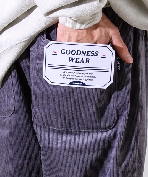GLOSTER（グロスター）の「【人気シリーズ/UNISEX/4サイズ/7色展開】GOODNESS コールパンツ（その他パンツ・メンズ・ブルー/ホワイト系その他/ブラック/オリーブ/ネイビー/キナリ/チャコールグレー・S/M/L/XL）」の14枚目の写真