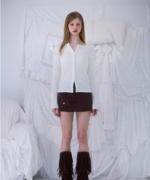 ROSEFRANTZ（ロゼフランツ）の「Hairy Slim Fur Cardigan [Ivory]（カーディガン/ボレロ・レディース・アイボリー・OS）」の2枚目の写真