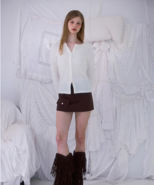 ROSEFRANTZ（ロゼフランツ）の「Hairy Slim Fur Cardigan [Ivory]（カーディガン/ボレロ・レディース・アイボリー・OS）」の4枚目の写真