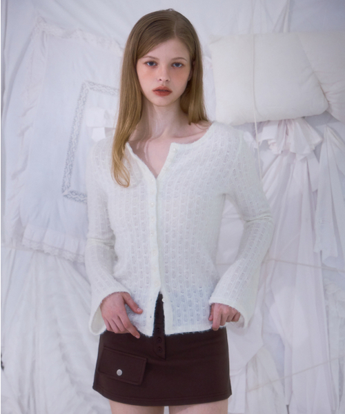 ROSEFRANTZ（ロゼフランツ）の「Hairy Slim Fur Cardigan [Ivory]（カーディガン/ボレロ・レディース・アイボリー・OS）」の6枚目の写真