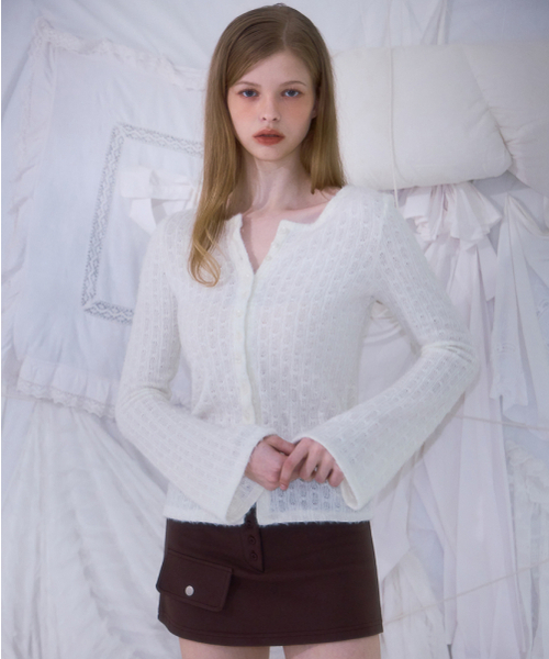 ROSEFRANTZ（ロゼフランツ）の「Hairy Slim Fur Cardigan [Ivory]（カーディガン/ボレロ・レディース・アイボリー・OS）」の8枚目の写真