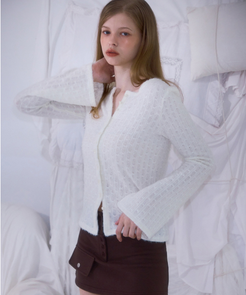 ROSEFRANTZ（ロゼフランツ）の「Hairy Slim Fur Cardigan [Ivory]（カーディガン/ボレロ・レディース・アイボリー・OS）」の9枚目の写真